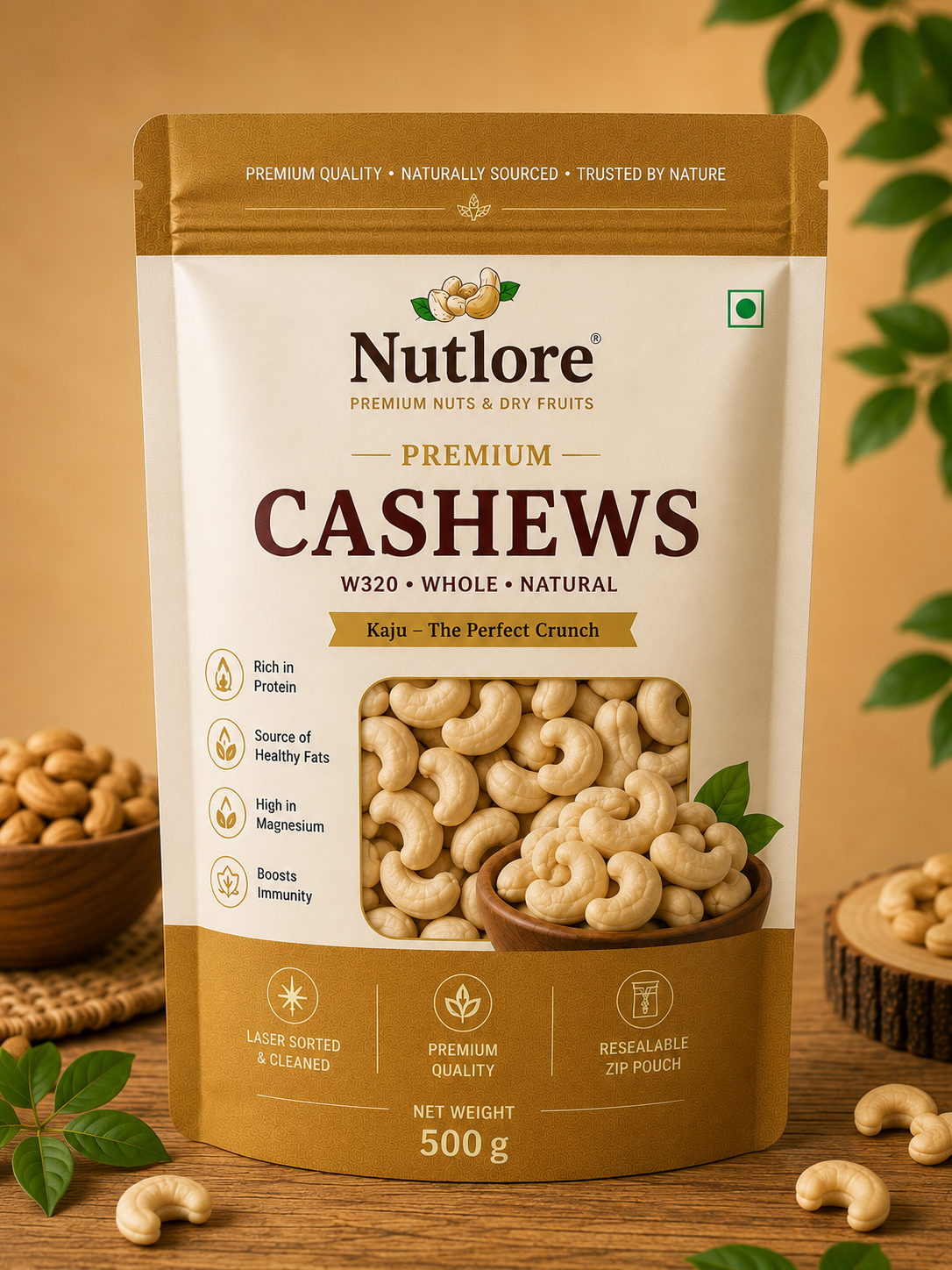 ChatGPT Image Jul 25, 2026, 12_30_56 AM Nutlore Whole Cashew Nuts W240 - 500 g - Image 1