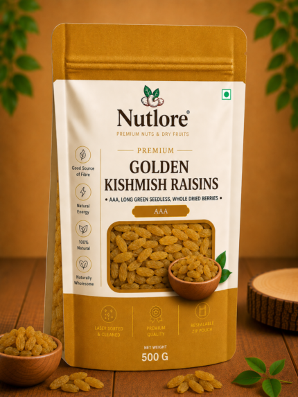 Nutlore Golden Kishmish Raisins - 500 g