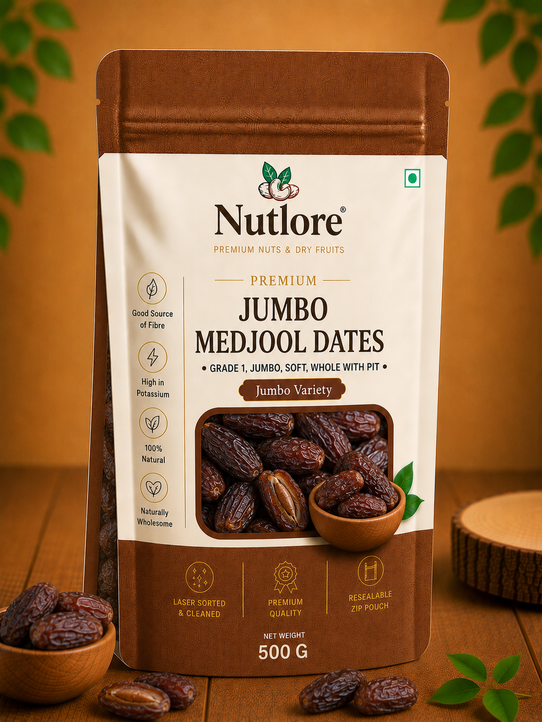 ChatGPT Image Jul 26, 2026, 01_25_56 PM Nutlore Jumbo Medjool Dates - 500 g - Image 1