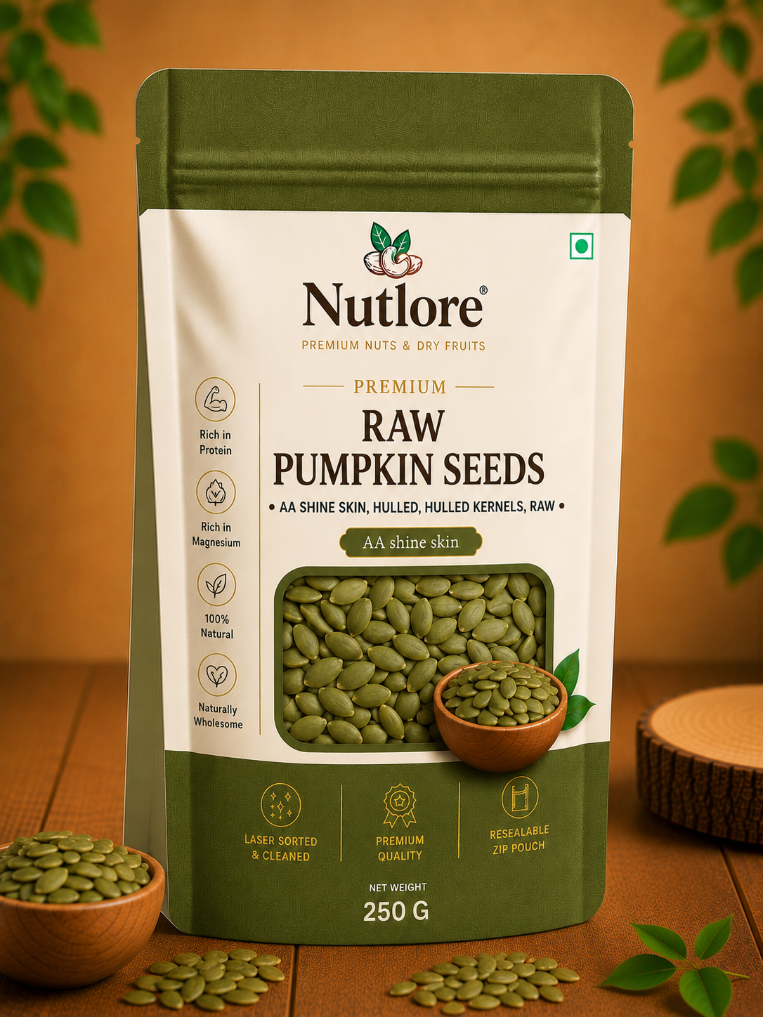 ChatGPT Image Jul 26, 2026, 12_59_19 PM Nutlore Raw Pumpkin Seeds - 250 g - Image 1